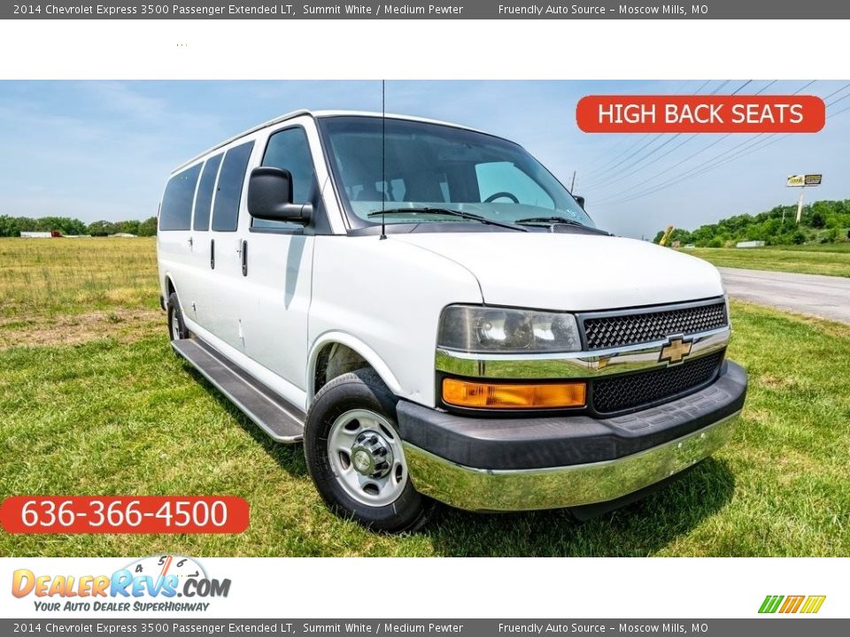 2014 Chevrolet Express 3500 Passenger Extended LT Summit White / Medium Pewter Photo #1