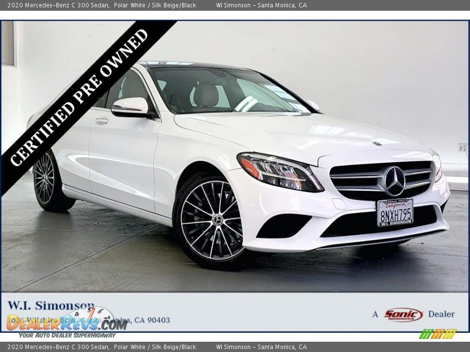 2020 Mercedes-Benz C 300 Sedan Polar White / Silk Beige/Black Photo #1