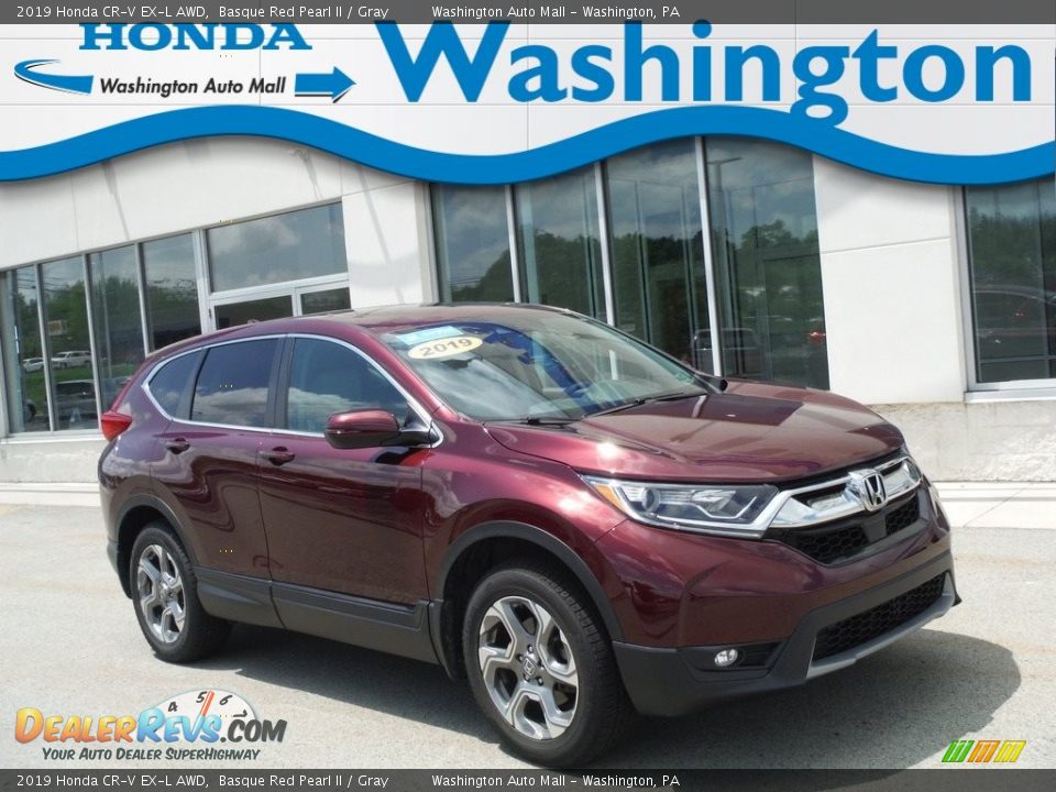 2019 Honda CR-V EX-L AWD Basque Red Pearl II / Gray Photo #1