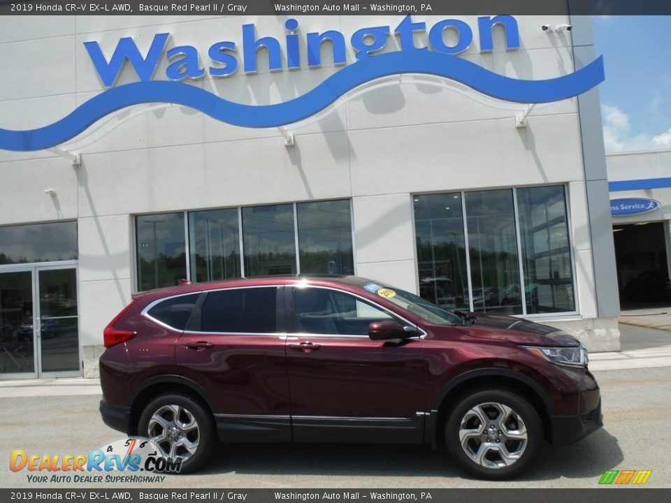 2019 Honda CR-V EX-L AWD Basque Red Pearl II / Gray Photo #2