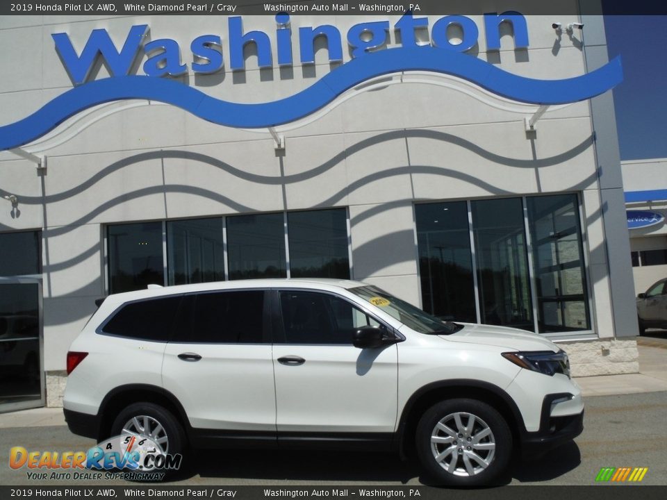 2019 Honda Pilot LX AWD White Diamond Pearl / Gray Photo #2