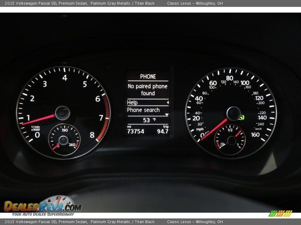 2015 Volkswagen Passat SEL Premium Sedan Gauges Photo #8