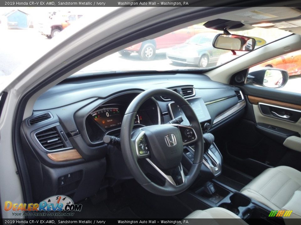 2019 Honda CR-V EX AWD Sandstorm Metallic / Ivory Photo #14