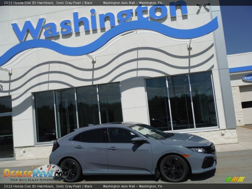 2019 Honda Civic EX Hatchback Sonic Gray Pearl / Black Photo #2