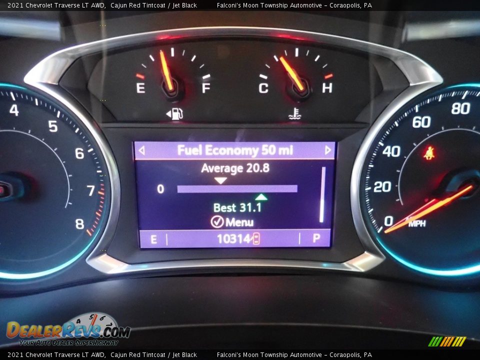 2021 Chevrolet Traverse LT AWD Cajun Red Tintcoat / Jet Black Photo #28