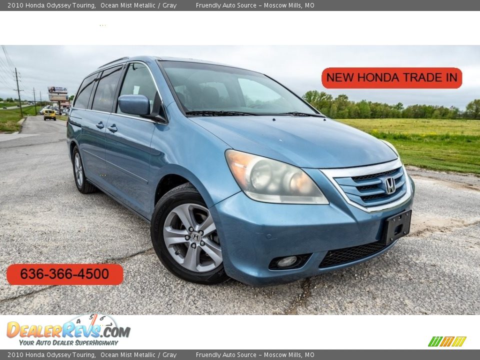 2010 Honda Odyssey Touring Ocean Mist Metallic / Gray Photo #1