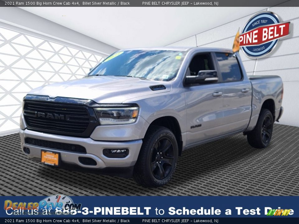 2021 Ram 1500 Big Horn Crew Cab 4x4 Billet Silver Metallic / Black Photo #1
