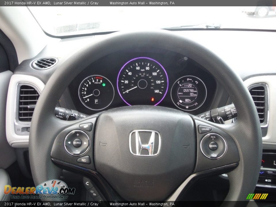 2017 Honda HR-V EX AWD Lunar Silver Metallic / Gray Photo #22