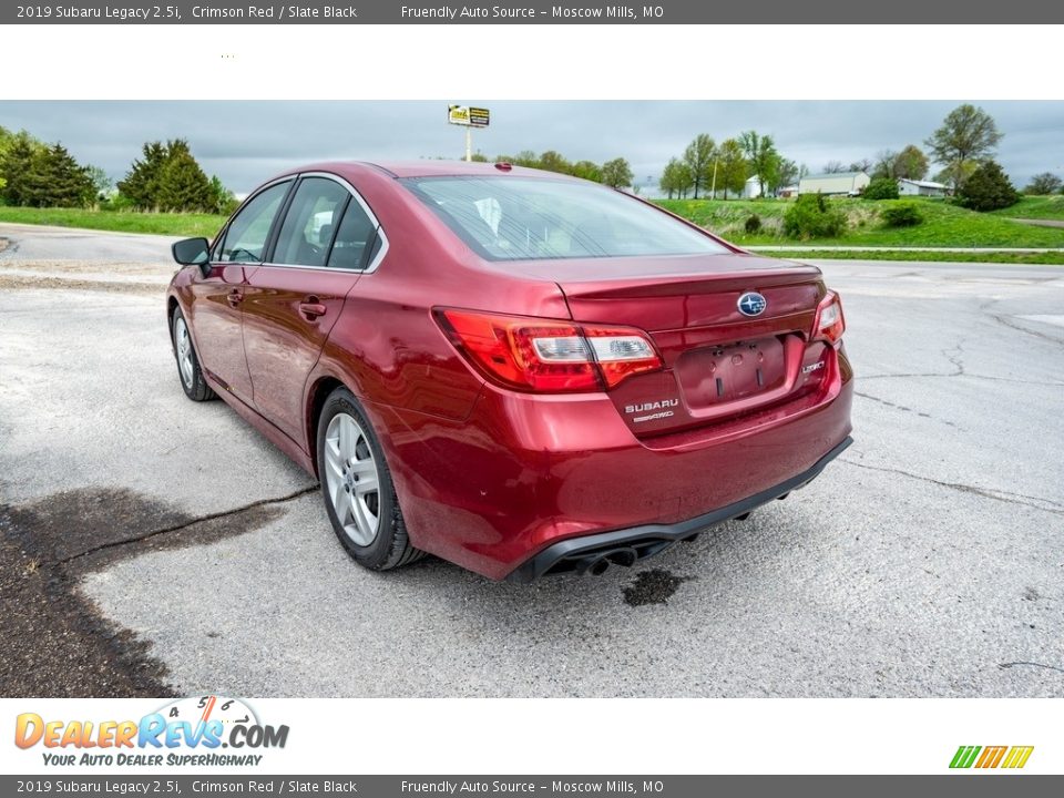 2019 Subaru Legacy 2.5i Crimson Red / Slate Black Photo #6