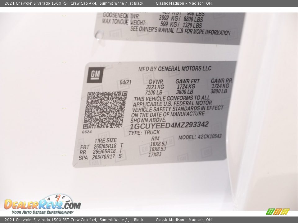 2021 Chevrolet Silverado 1500 RST Crew Cab 4x4 Summit White / Jet Black Photo #21