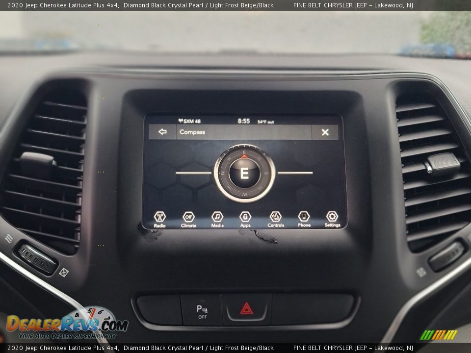 2020 Jeep Cherokee Latitude Plus 4x4 Diamond Black Crystal Pearl / Light Frost Beige/Black Photo #7