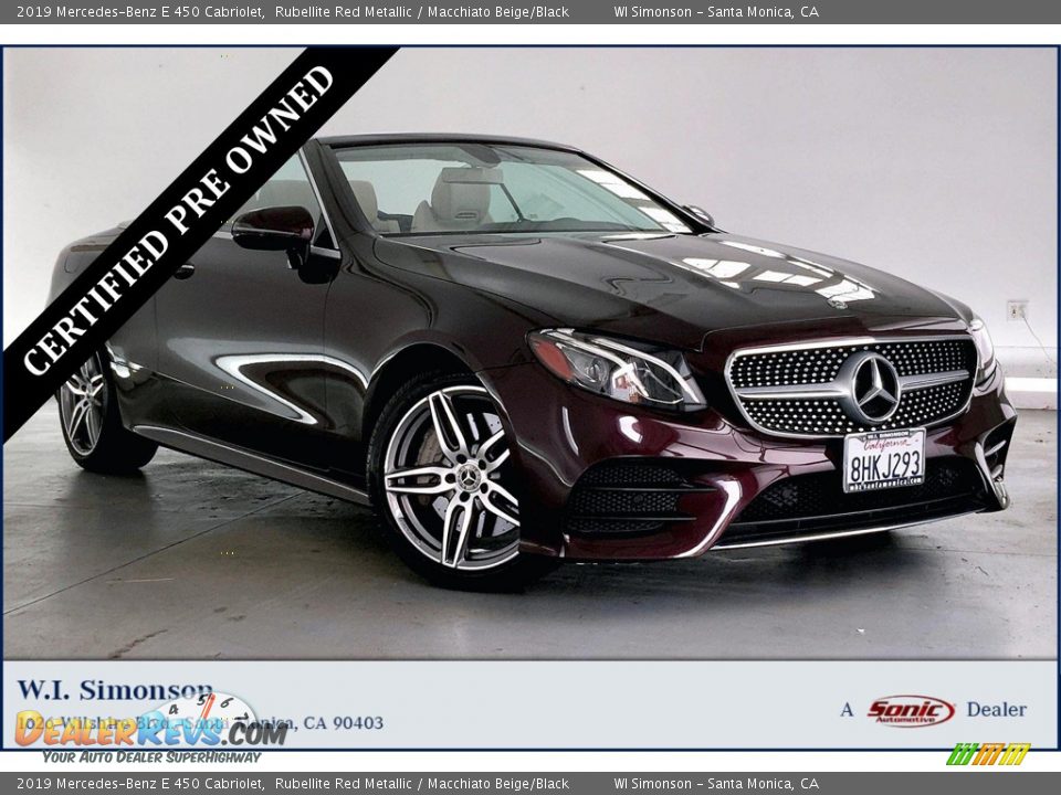 2019 Mercedes-Benz E 450 Cabriolet Rubellite Red Metallic / Macchiato Beige/Black Photo #1