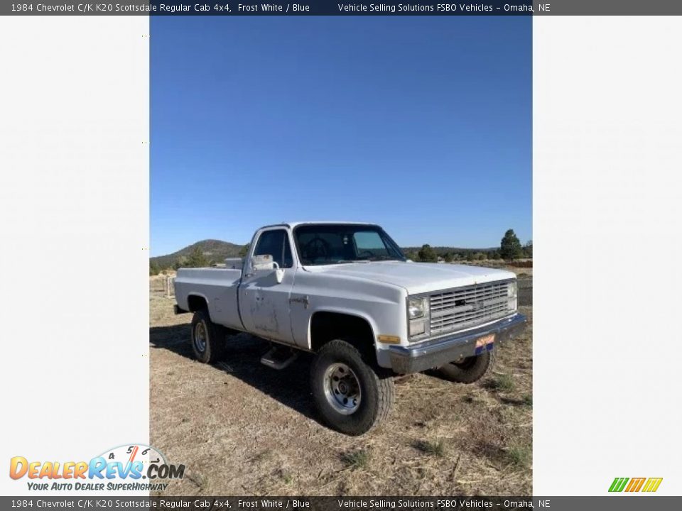 1984 Chevrolet C/K K20 Scottsdale Regular Cab 4x4 Frost White / Blue Photo #6