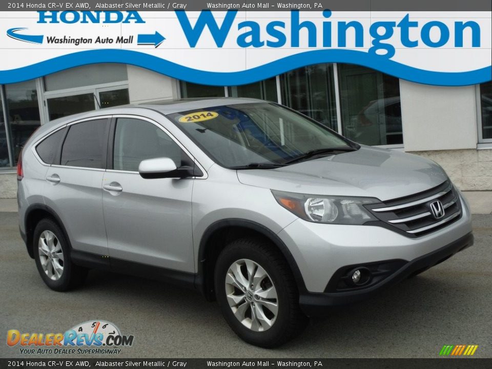 2014 Honda CR-V EX AWD Alabaster Silver Metallic / Gray Photo #1