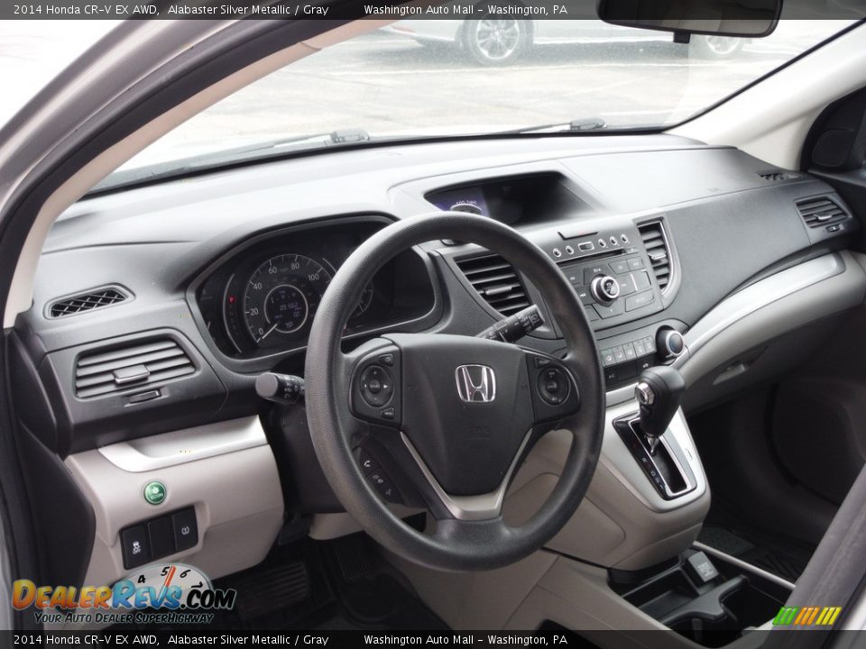 2014 Honda CR-V EX AWD Alabaster Silver Metallic / Gray Photo #13