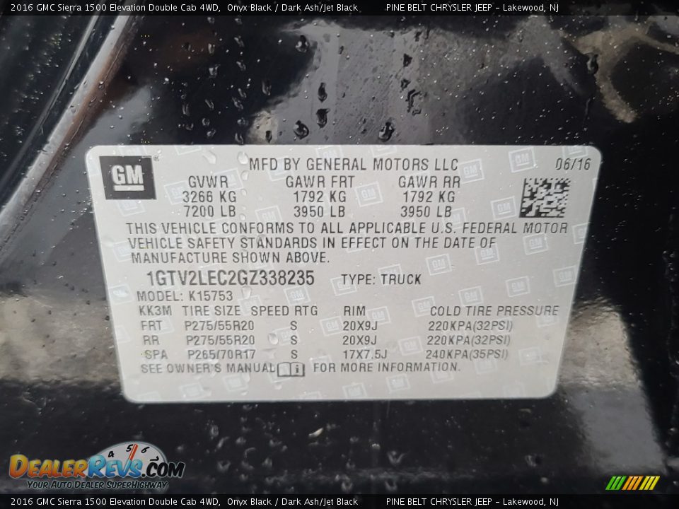 2016 GMC Sierra 1500 Elevation Double Cab 4WD Onyx Black / Dark Ash/Jet Black Photo #31