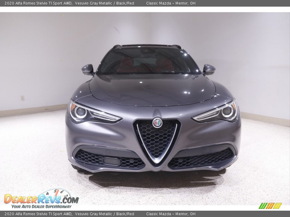2020 Alfa Romeo Stelvio TI Sport AWD Vesuvio Gray Metallic / Black/Red Photo #2