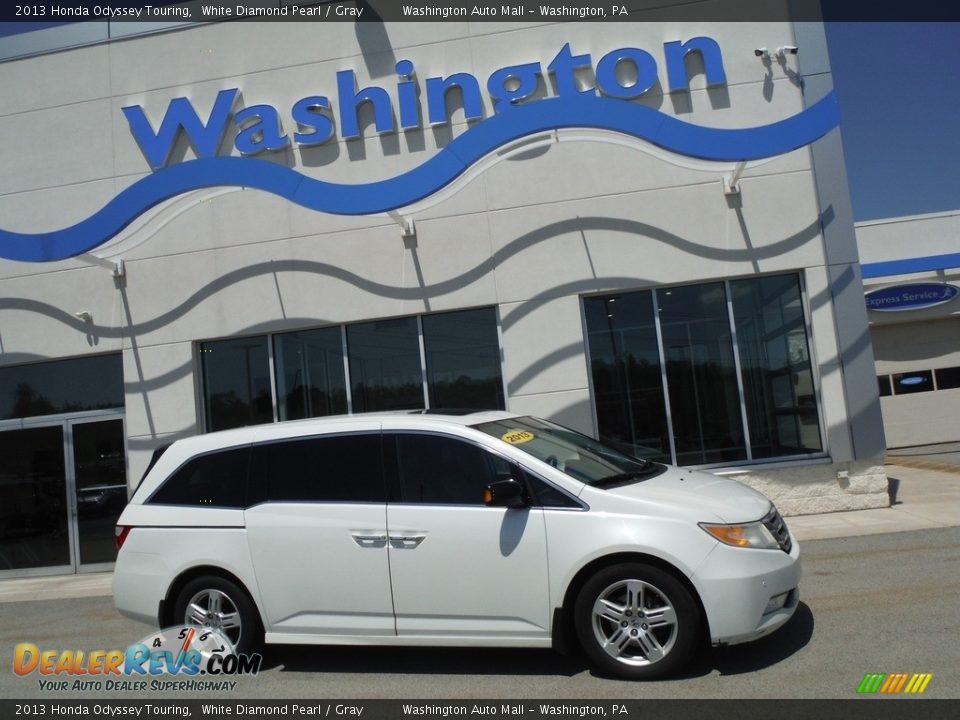 2013 Honda Odyssey Touring White Diamond Pearl / Gray Photo #2