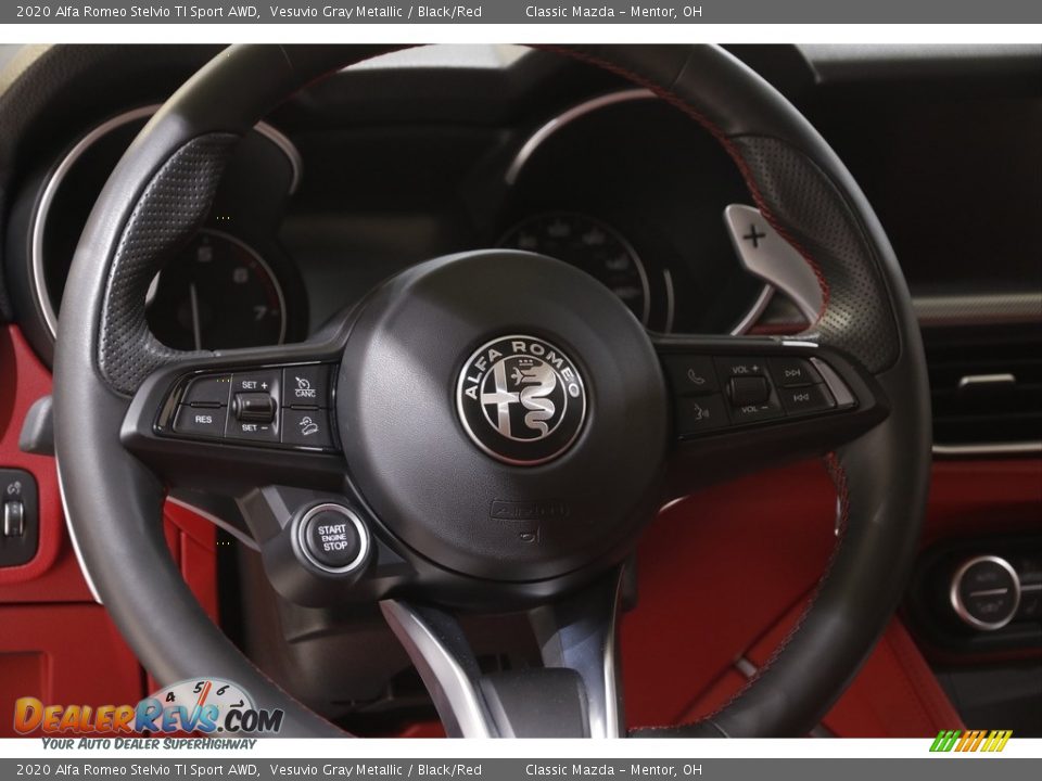 2020 Alfa Romeo Stelvio TI Sport AWD Vesuvio Gray Metallic / Black/Red Photo #7