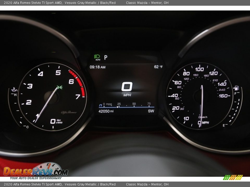 2020 Alfa Romeo Stelvio TI Sport AWD Vesuvio Gray Metallic / Black/Red Photo #8