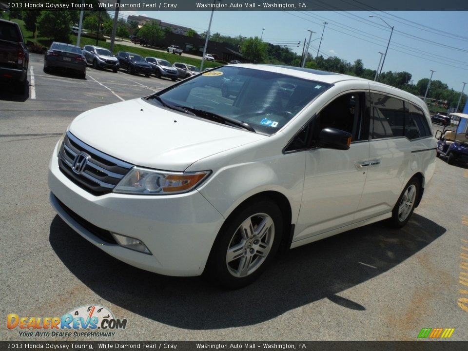 2013 Honda Odyssey Touring White Diamond Pearl / Gray Photo #6