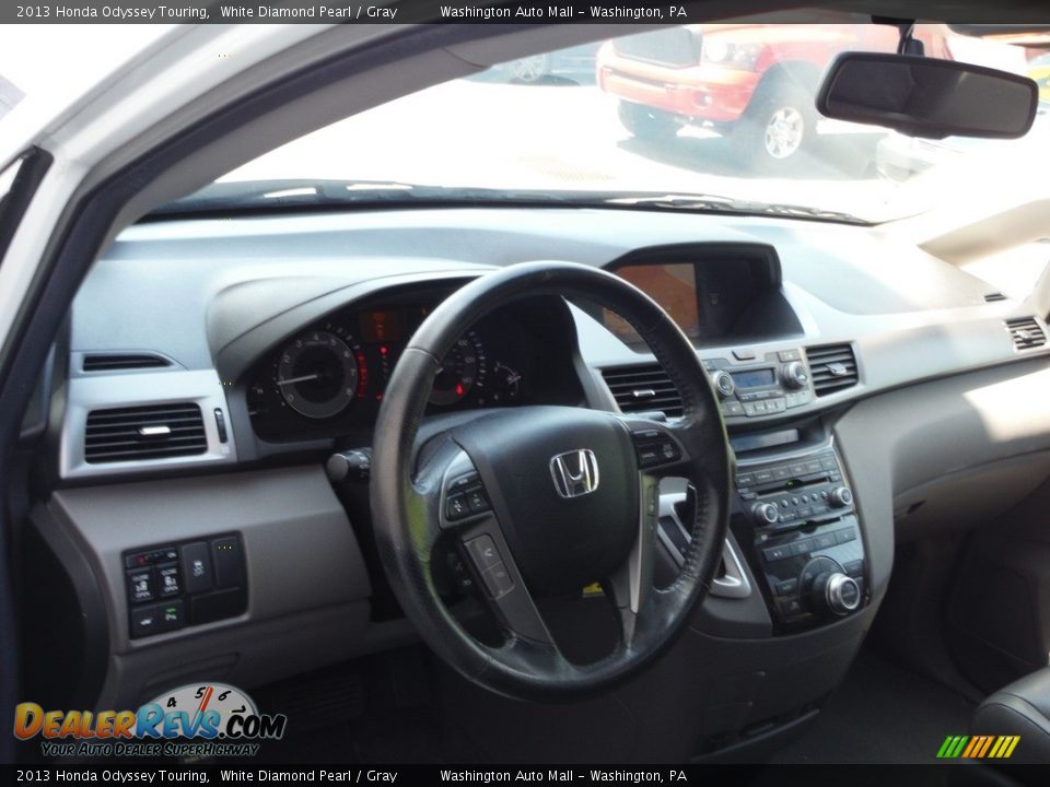 2013 Honda Odyssey Touring White Diamond Pearl / Gray Photo #13