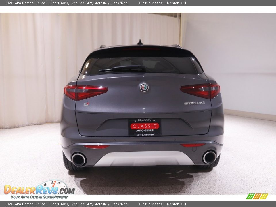 2020 Alfa Romeo Stelvio TI Sport AWD Vesuvio Gray Metallic / Black/Red Photo #22