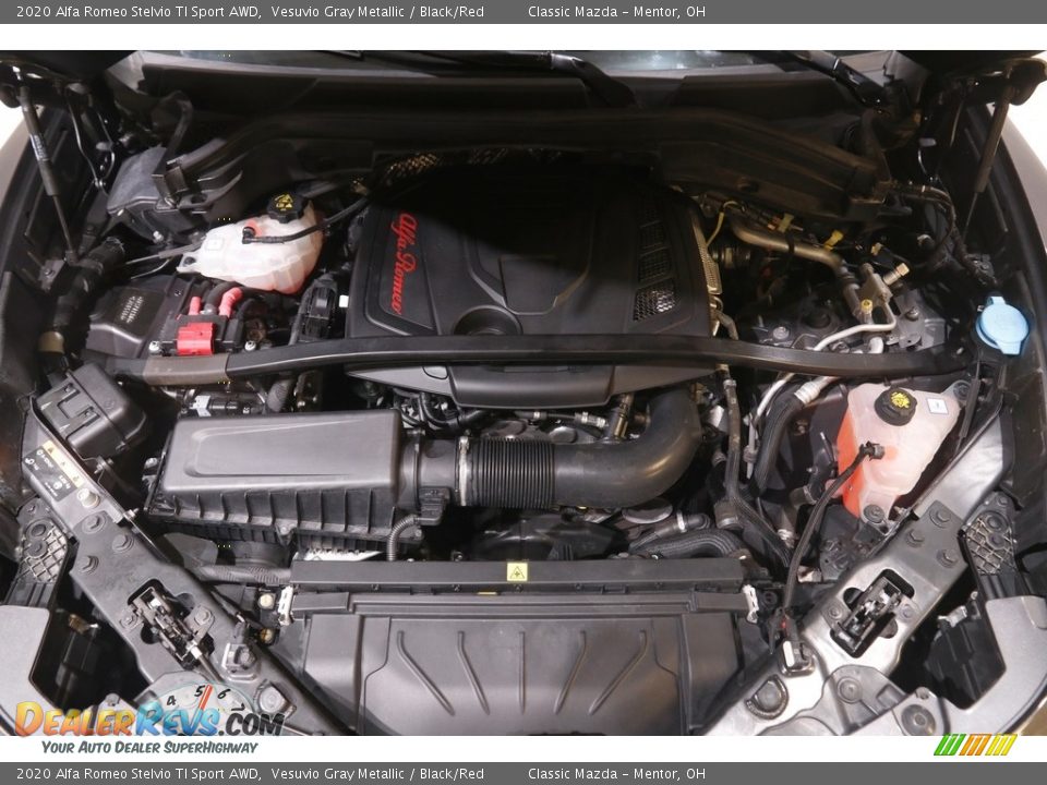 2020 Alfa Romeo Stelvio TI Sport AWD Vesuvio Gray Metallic / Black/Red Photo #23