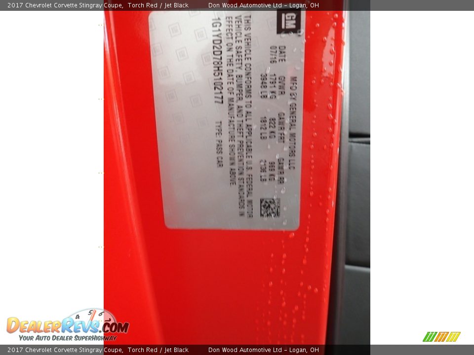 2017 Chevrolet Corvette Stingray Coupe Torch Red / Jet Black Photo #30
