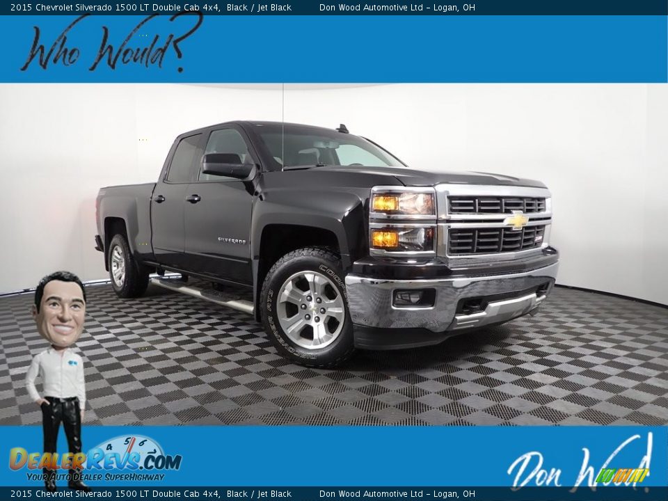2015 Chevrolet Silverado 1500 LT Double Cab 4x4 Black / Jet Black Photo #1