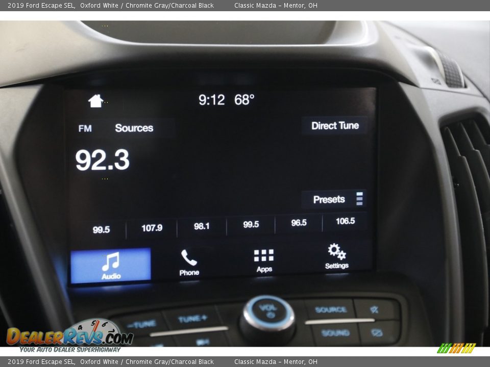 2019 Ford Escape SEL Oxford White / Chromite Gray/Charcoal Black Photo #10