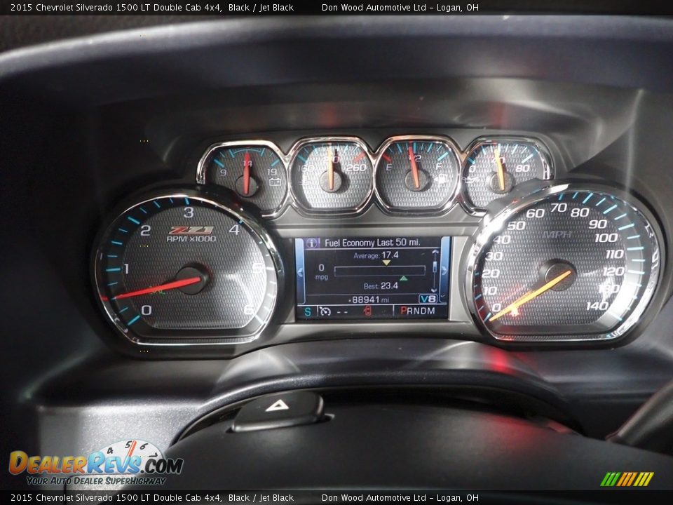 2015 Chevrolet Silverado 1500 LT Double Cab 4x4 Black / Jet Black Photo #21