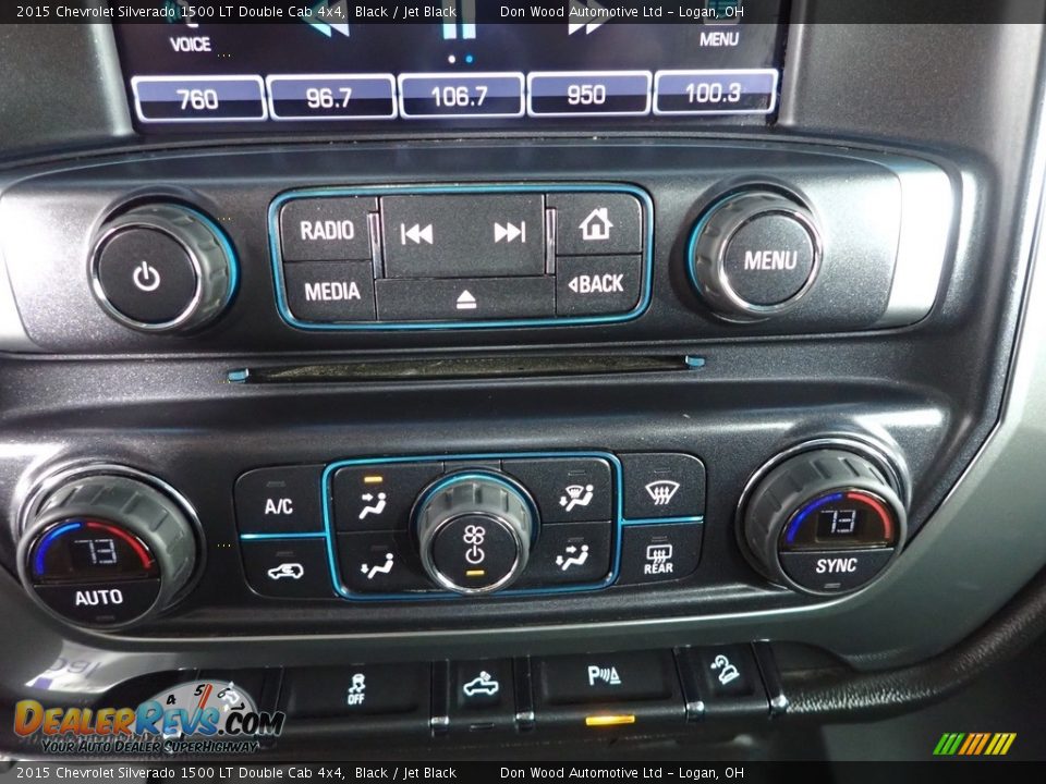 2015 Chevrolet Silverado 1500 LT Double Cab 4x4 Black / Jet Black Photo #22