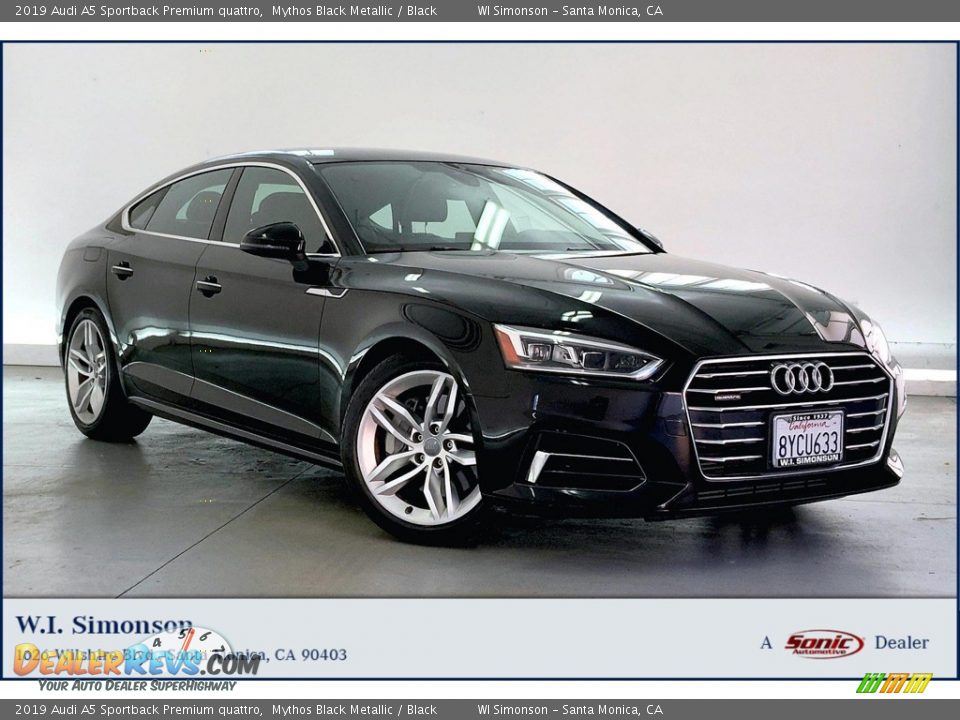 2019 Audi A5 Sportback Premium quattro Mythos Black Metallic / Black Photo #1