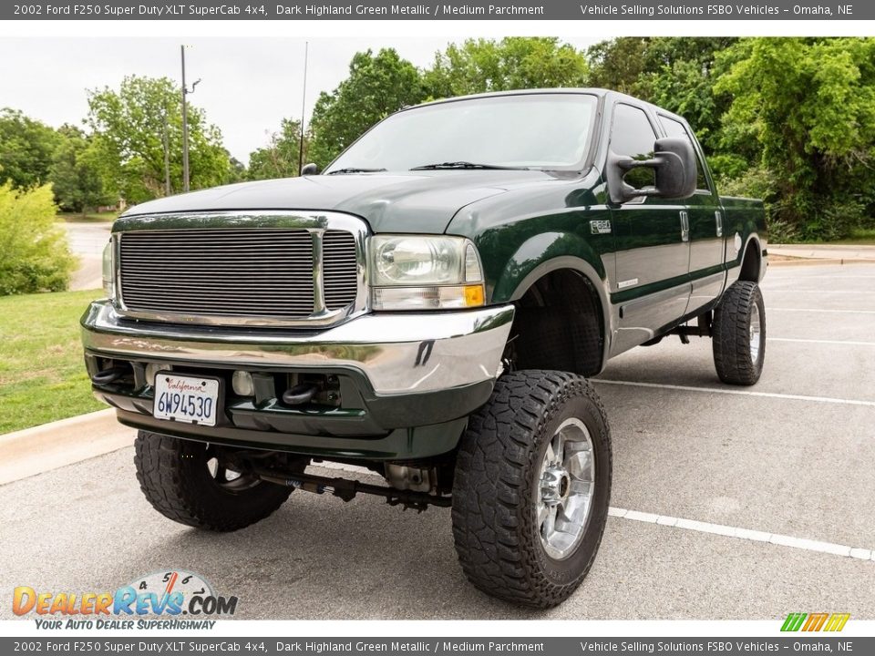 2002 Ford F250 Super Duty XLT SuperCab 4x4 Dark Highland Green Metallic / Medium Parchment Photo #15