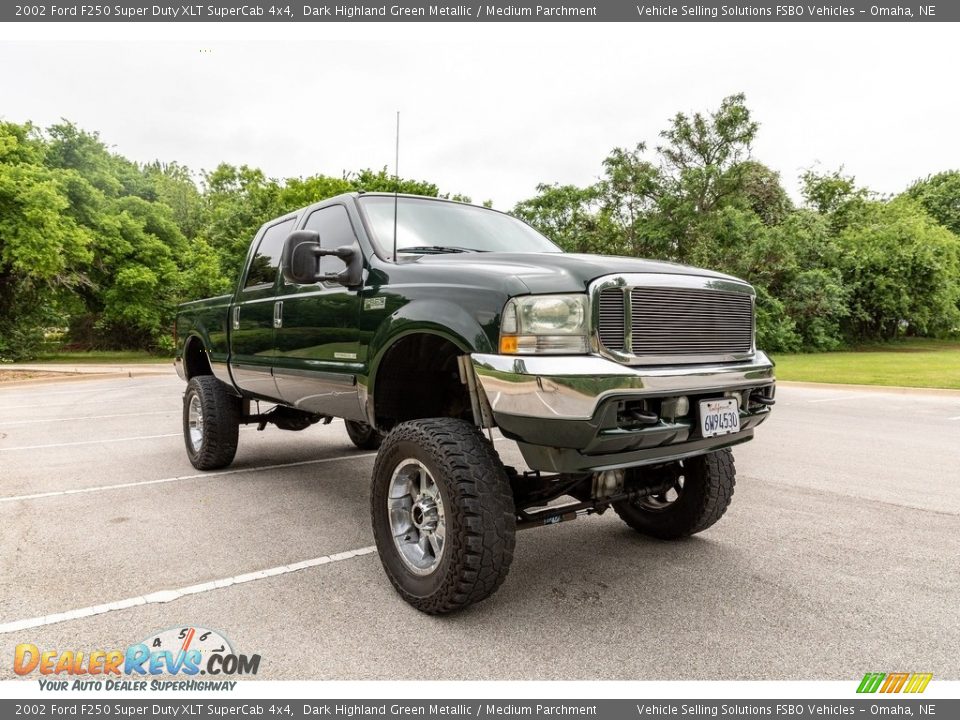 2002 Ford F250 Super Duty XLT SuperCab 4x4 Dark Highland Green Metallic / Medium Parchment Photo #16