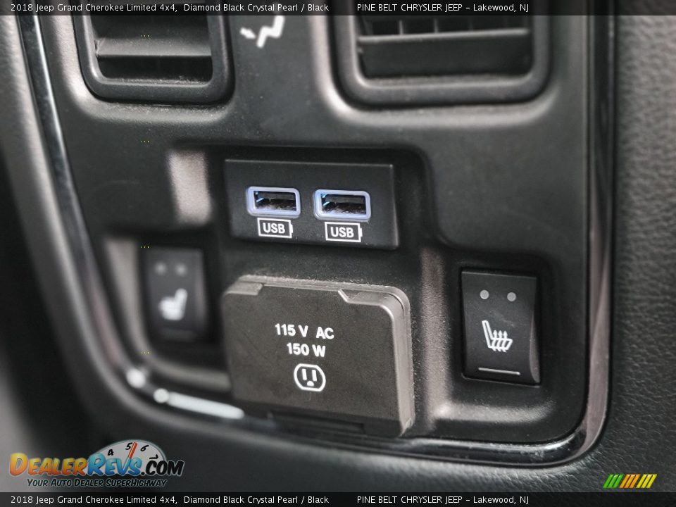 2018 Jeep Grand Cherokee Limited 4x4 Diamond Black Crystal Pearl / Black Photo #16