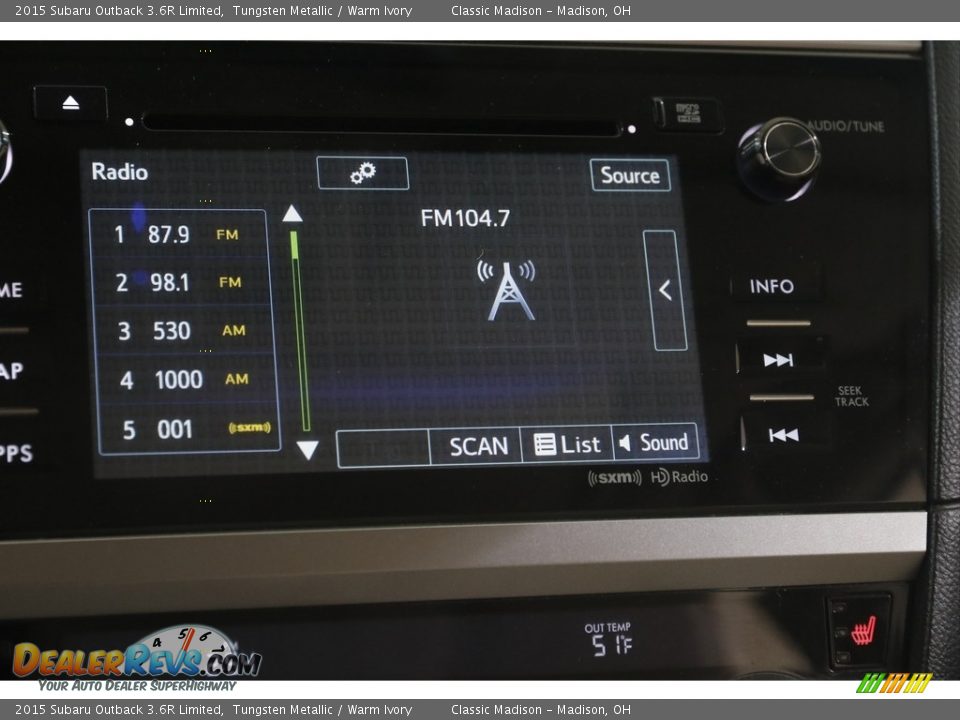 Audio System of 2015 Subaru Outback 3.6R Limited Photo #10