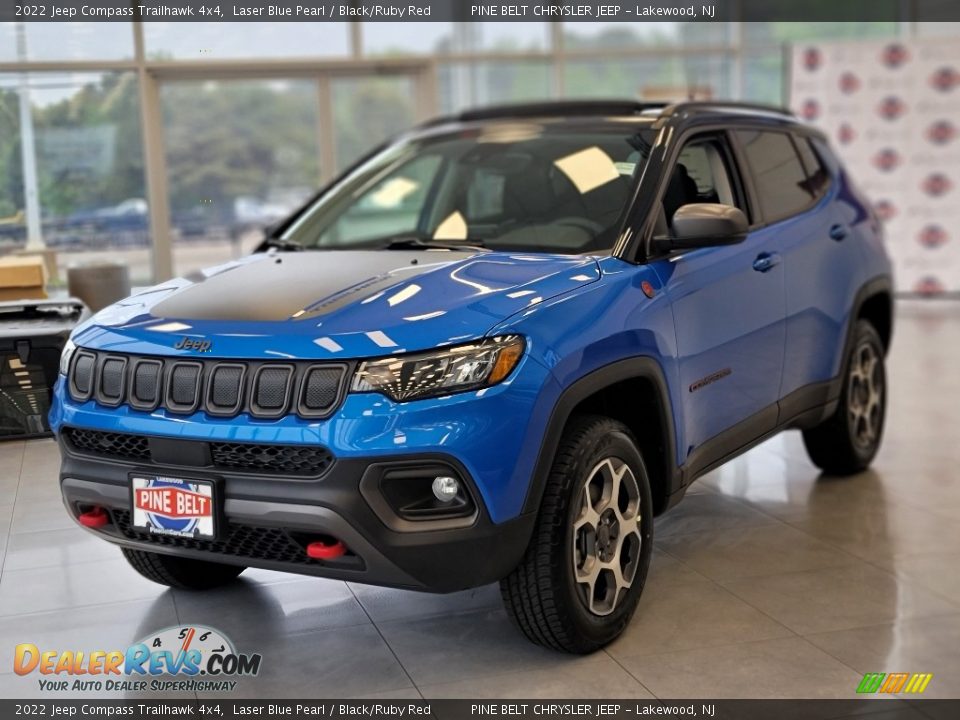2022 Jeep Compass Trailhawk 4x4 Laser Blue Pearl / Black/Ruby Red Photo #1