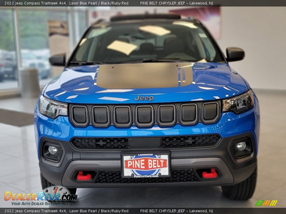 2022 Jeep Compass Trailhawk 4x4 Laser Blue Pearl / Black/Ruby Red Photo #3