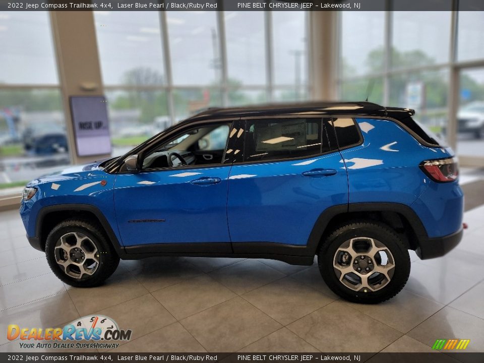2022 Jeep Compass Trailhawk 4x4 Laser Blue Pearl / Black/Ruby Red Photo #4