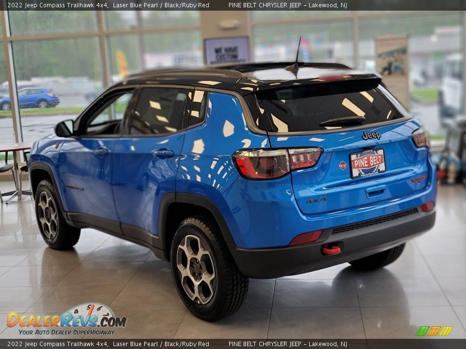 2022 Jeep Compass Trailhawk 4x4 Laser Blue Pearl / Black/Ruby Red Photo #6