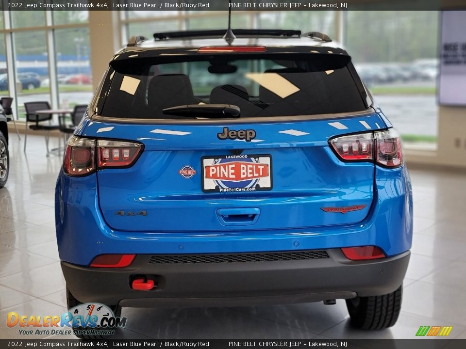 2022 Jeep Compass Trailhawk 4x4 Laser Blue Pearl / Black/Ruby Red Photo #7