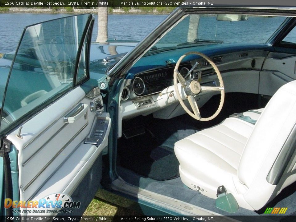 White Interior - 1966 Cadillac DeVille Post Sedan Photo #7