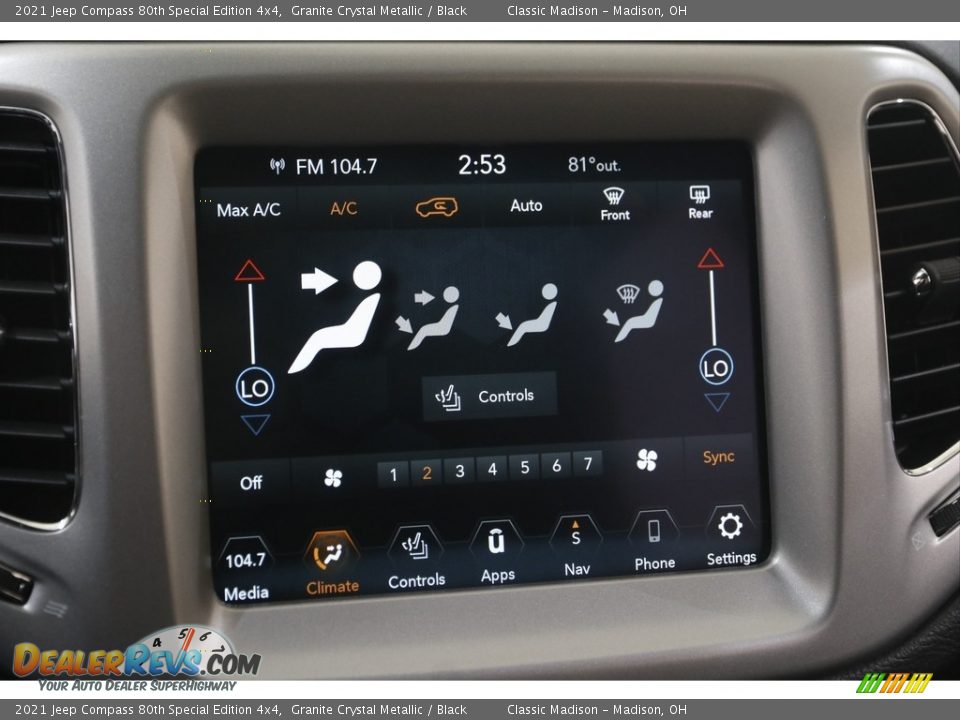 Controls of 2021 Jeep Compass 80th Special Edition 4x4 Photo #10