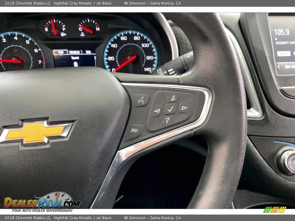 2018 Chevrolet Malibu LS Nightfall Gray Metallic / Jet Black Photo #22