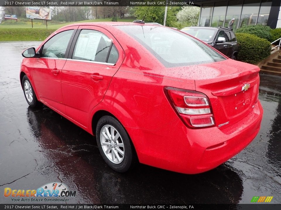 2017 Chevrolet Sonic LT Sedan Red Hot / Jet Black/Dark Titanium Photo #3