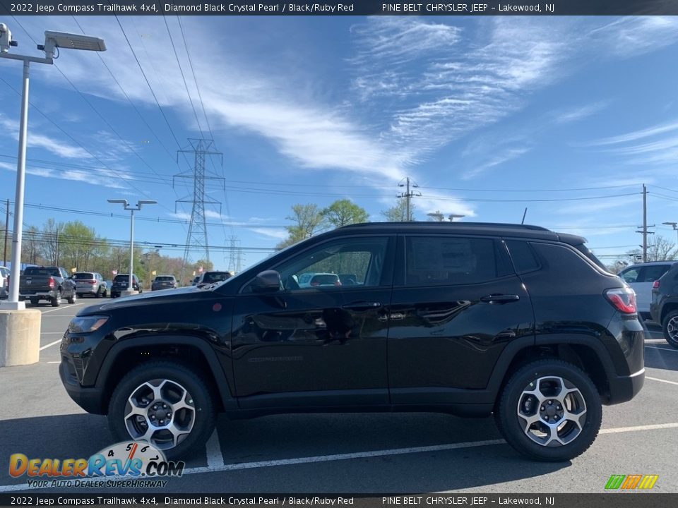 2022 Jeep Compass Trailhawk 4x4 Diamond Black Crystal Pearl / Black/Ruby Red Photo #4