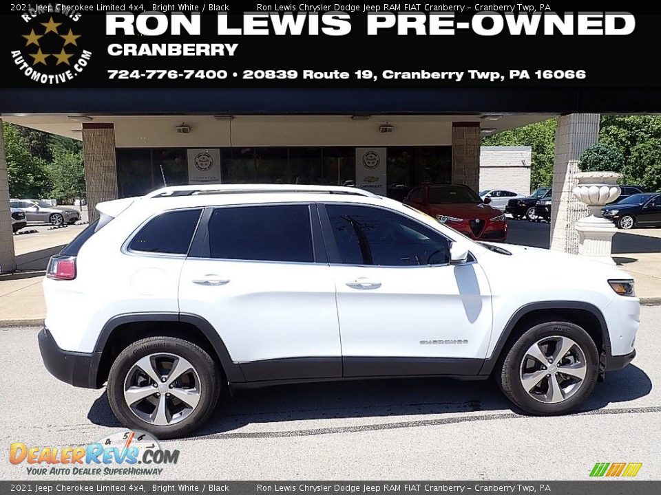 2021 Jeep Cherokee Limited 4x4 Bright White / Black Photo #1