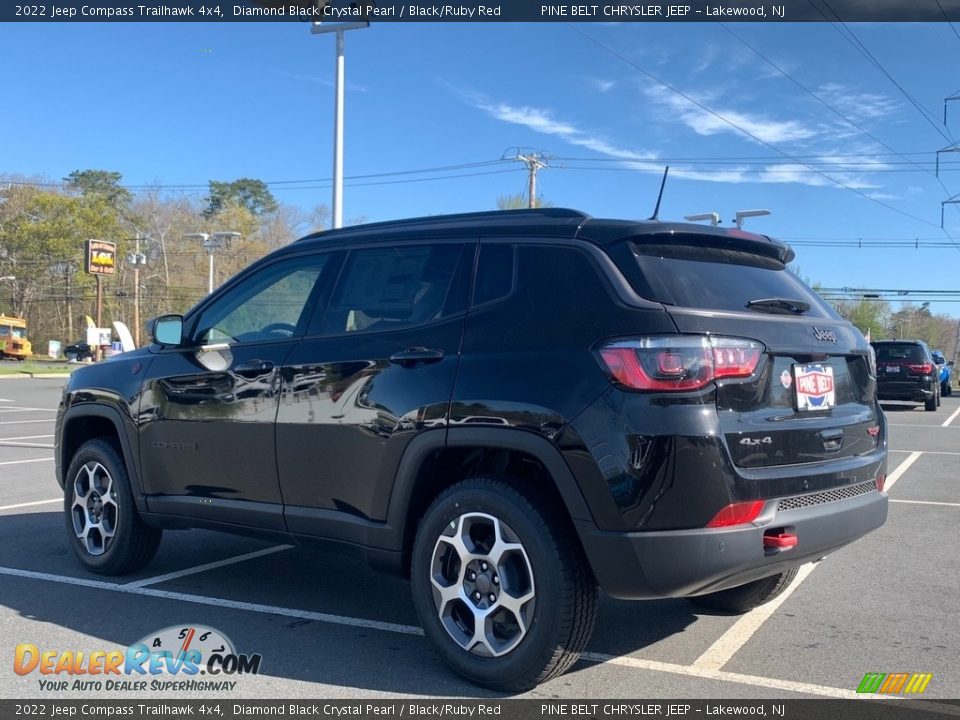 2022 Jeep Compass Trailhawk 4x4 Diamond Black Crystal Pearl / Black/Ruby Red Photo #6
